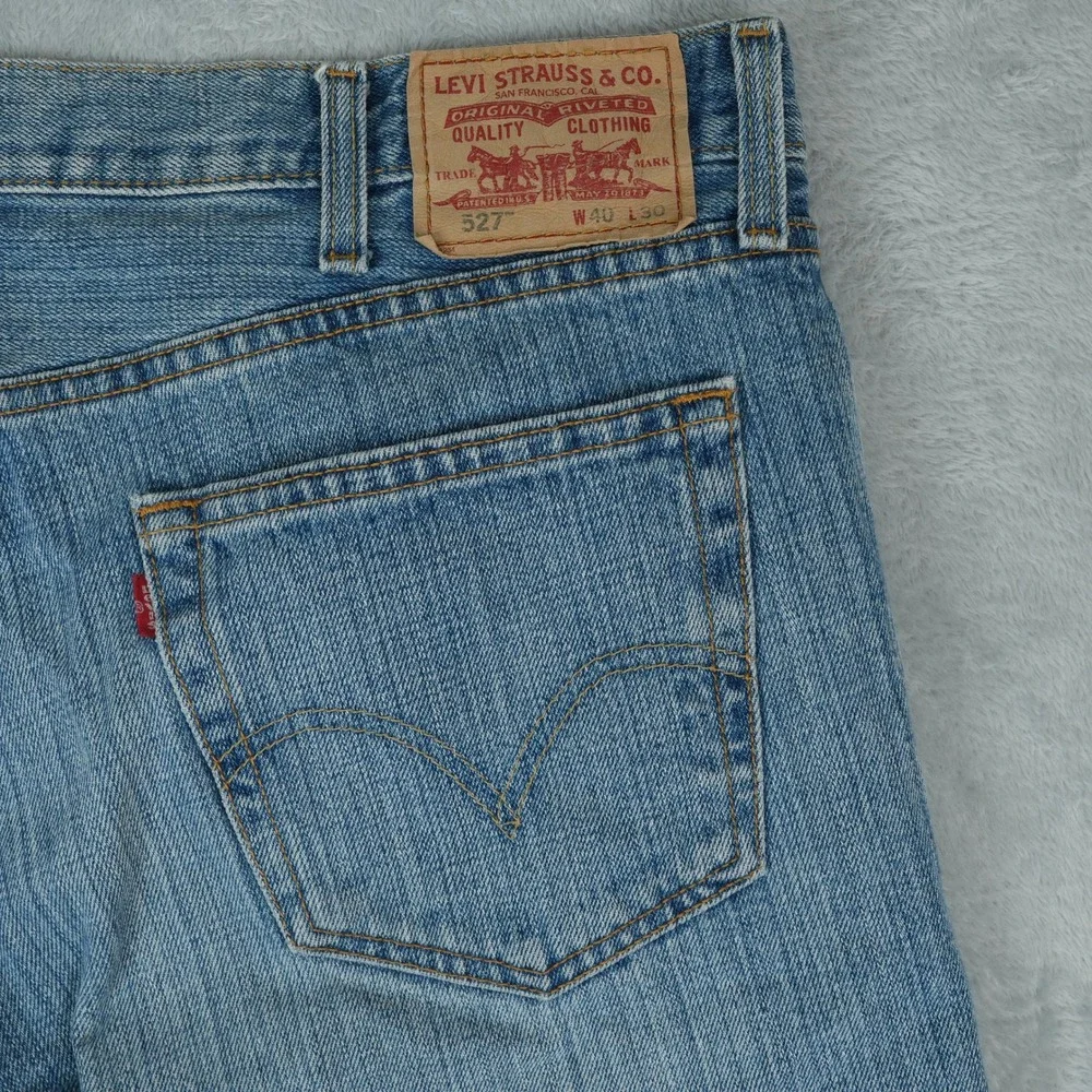 Vintage Levis 527 Low Rise Bootcut Jeans‎ Mens 40x26 Hemmed Y2K Western 2004